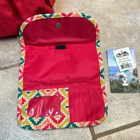 Kavu Rope Bag in Peony and wallet big spender in Spring montage NWT - Picture 3 of 7